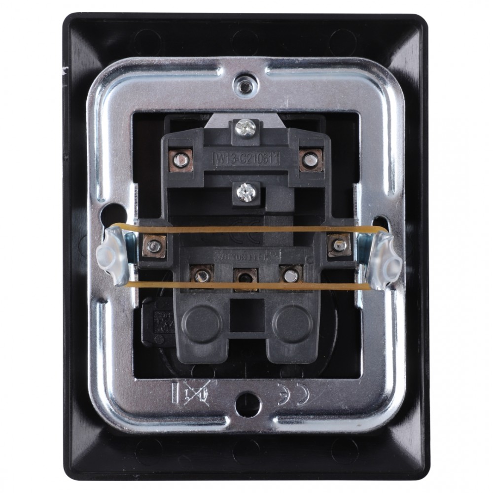Q-Link combinatie inbouw - serie - met schakelaar - zwart