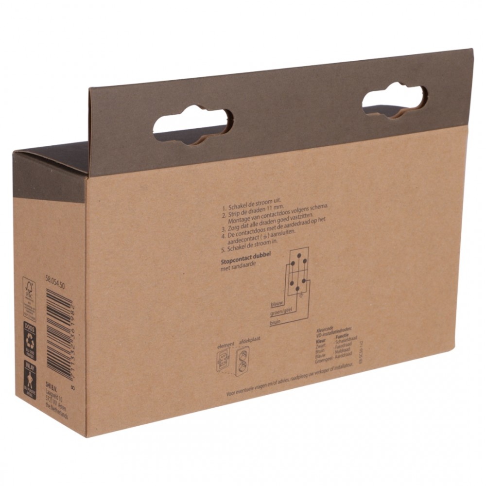 Busch-Jaeger Balance contactdoos inbouw - 2-voudig - randaarde - polarwit