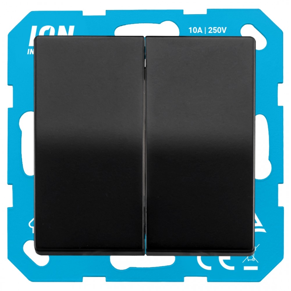ION Industries V1/J1 schakelaar inbouw - serie - mat zwart
