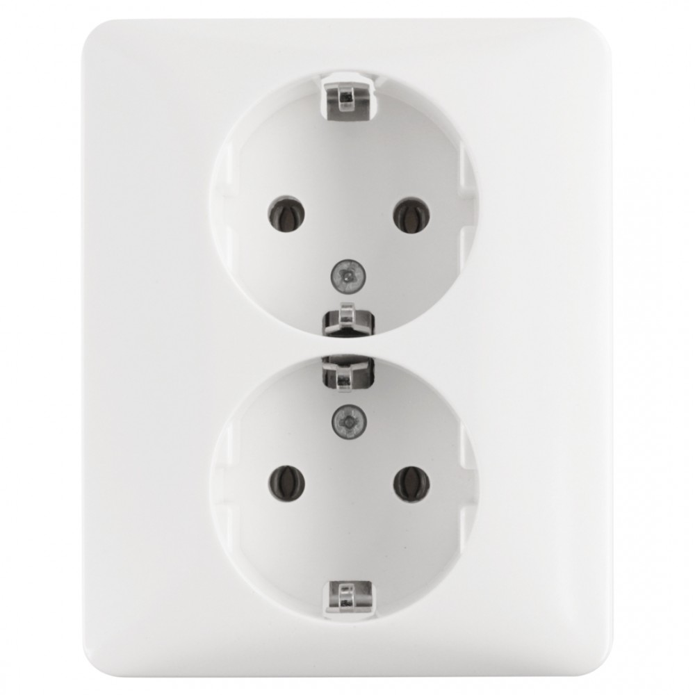 Peha Standard contactdoos inbouw - 2-voudig - randaarde - polarwit