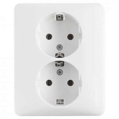 Peha Standard contactdoos inbouw - 2-voudig - randaarde - polarwit