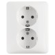 Peha Standard contactdoos inbouw - 2-voudig - randaarde - polarwit