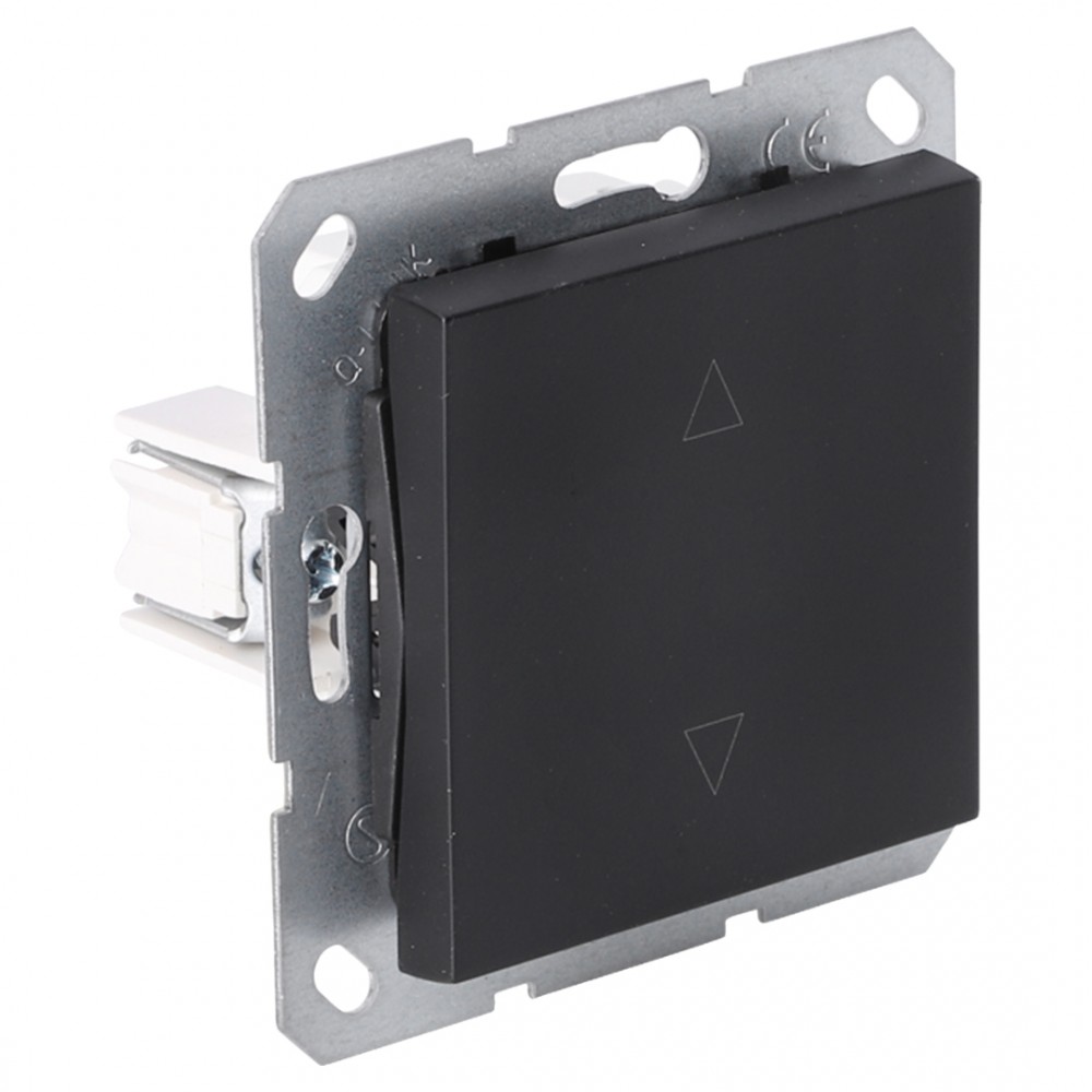 Q-Link S-Line schakelaar inbouw - jaloezie - druk - zwart