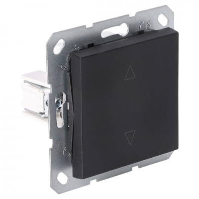 Q-Link S-Line schakelaar inbouw - jaloezie - druk - zwart