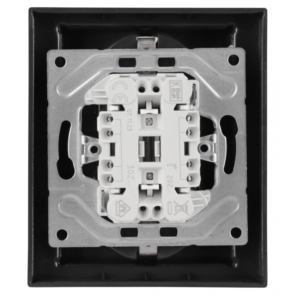 Busch-Jaeger Future Linear contactdoos inbouw - 2-voudig - randaarde - zwart