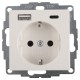 Gira System 55 contactdoos inbouw - 1-voudig - USB A/C - polarwit