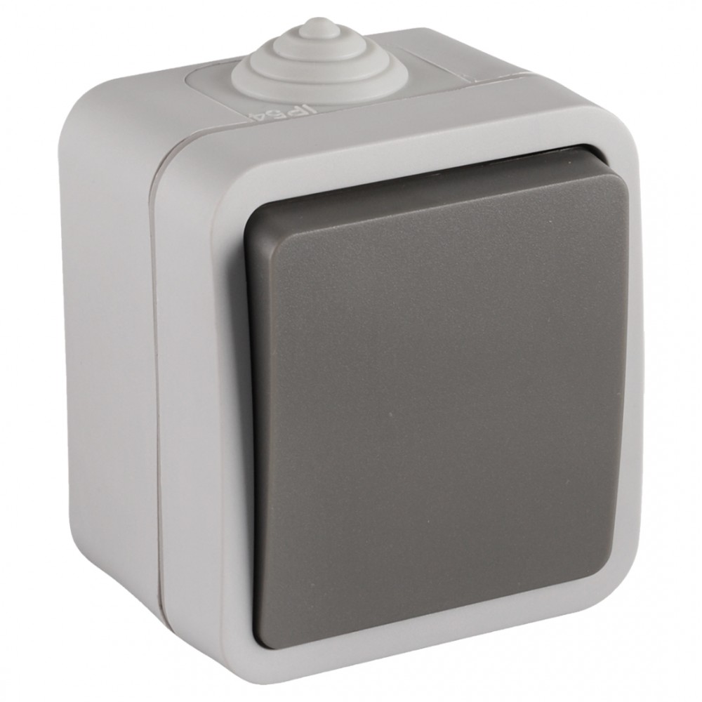 Q-Link schakelaar opbouw - wissel - spatwaterdicht IP54 - grijs