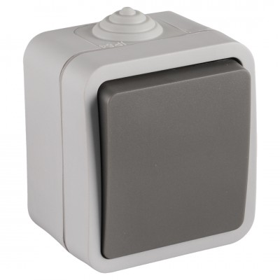 Q-Link schakelaar opbouw - wissel - spatwaterdicht IP54 - grijs