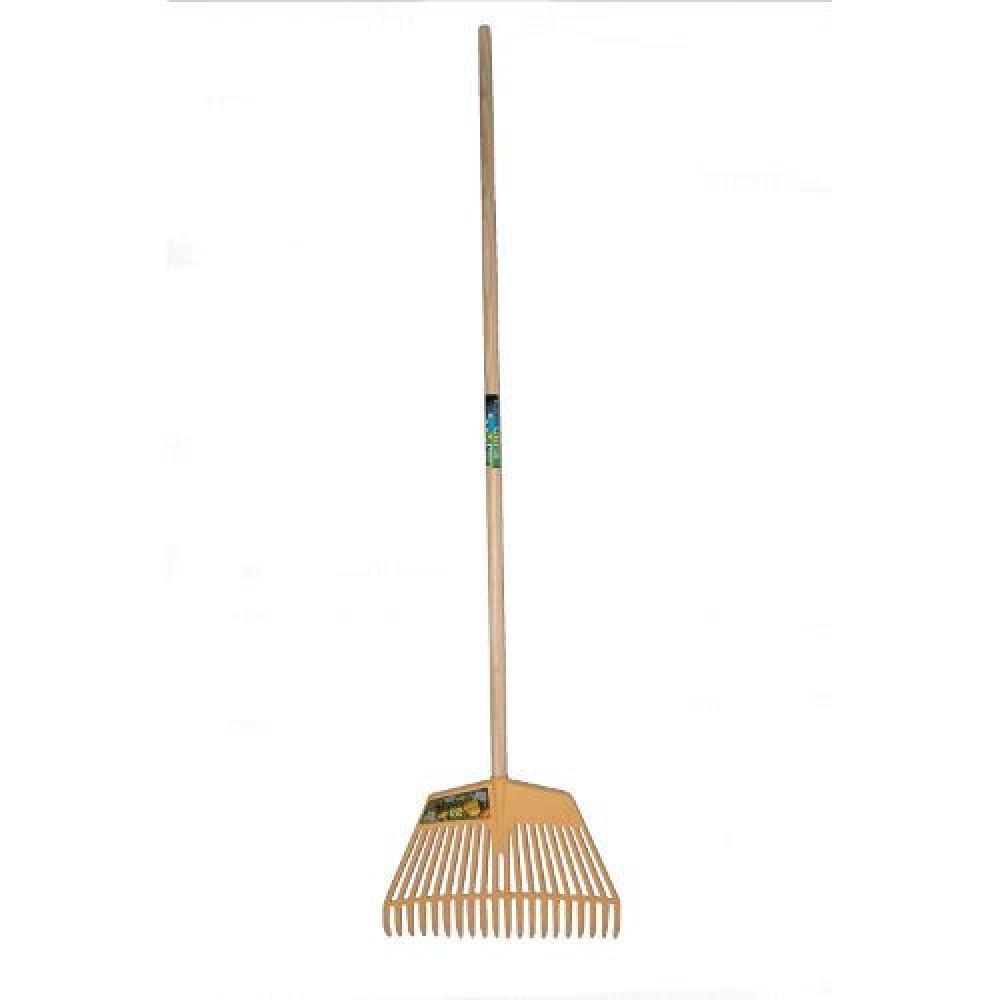Bladhark 45cm 20tds geel kunststof met steel 160cm