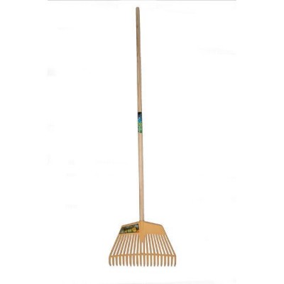 Bladhark 45cm 20tds geel kunststof met steel 160cm