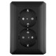 Gira E2 contactdoos inbouw - 2-voudig - randaarde - zwart