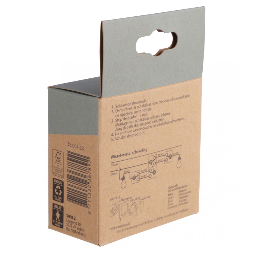 Berker S1 schakelaar inbouw - wissel/wissel - antraciet