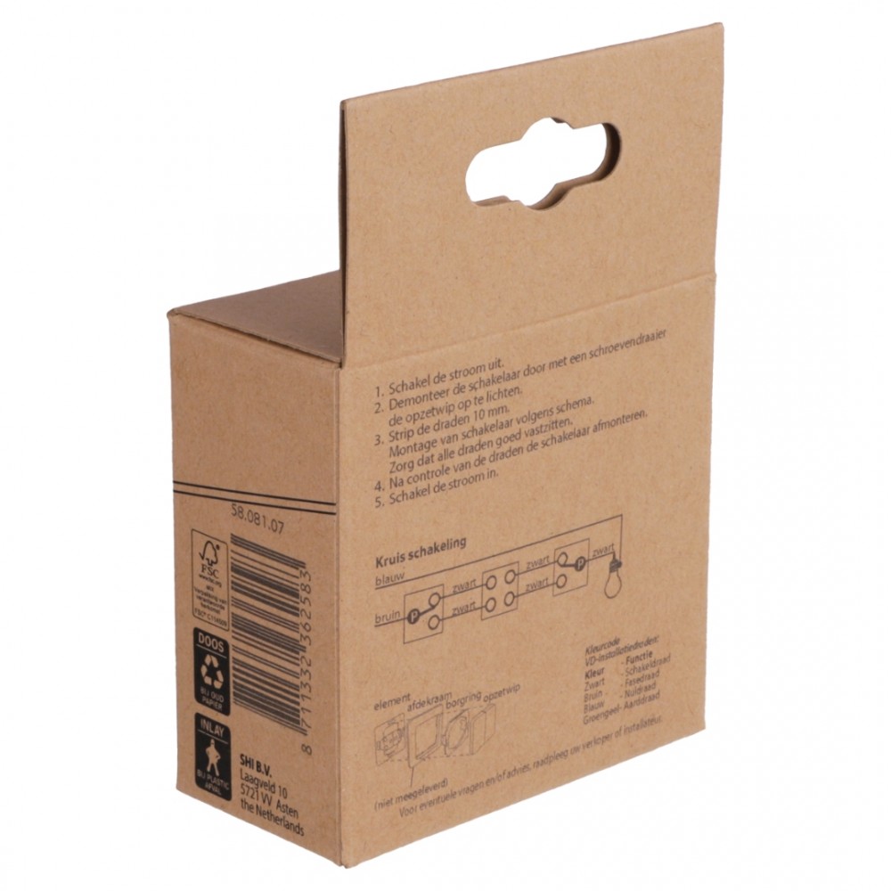 Jung AS500 schakelaar inbouw - kruis - polarwit