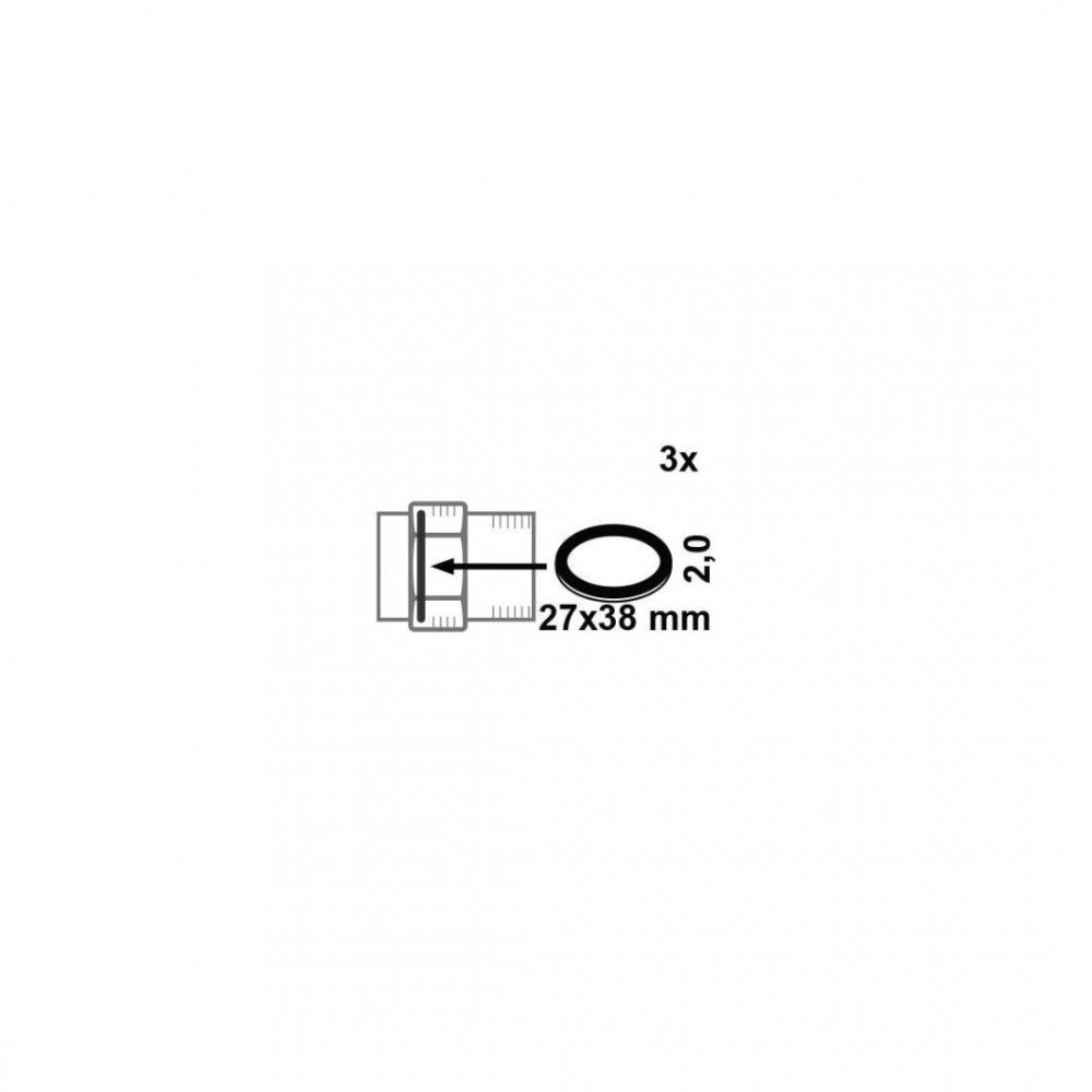 Kirchhoff fitting pakking, HD-vezel, 27 x 38 x 2 mm, voor 3/4 (3x)