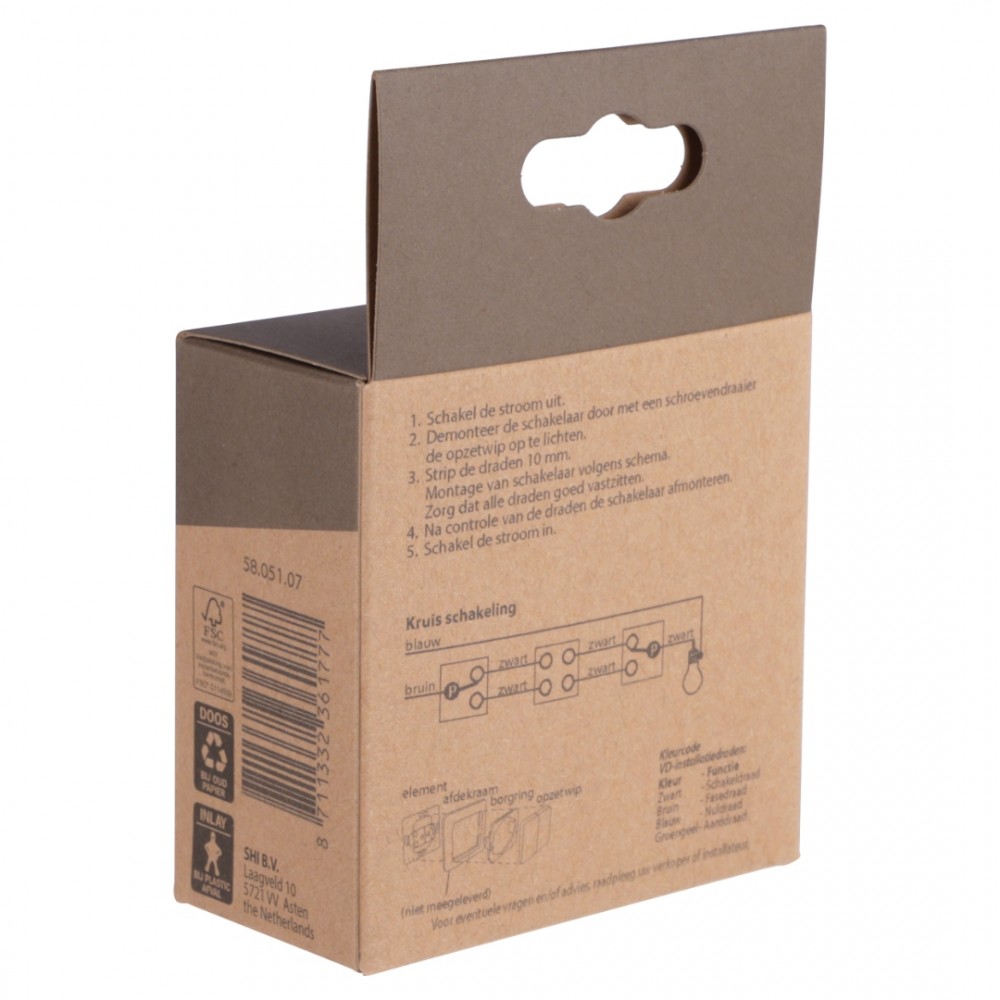 Busch-Jaeger Reflex schakelaar inbouw - kruis - polarwit