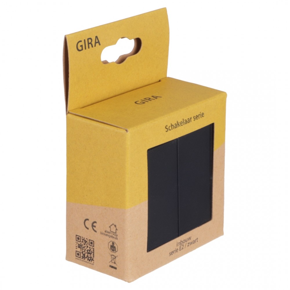 Gira E2 schakelaar inbouw - serie - zwart