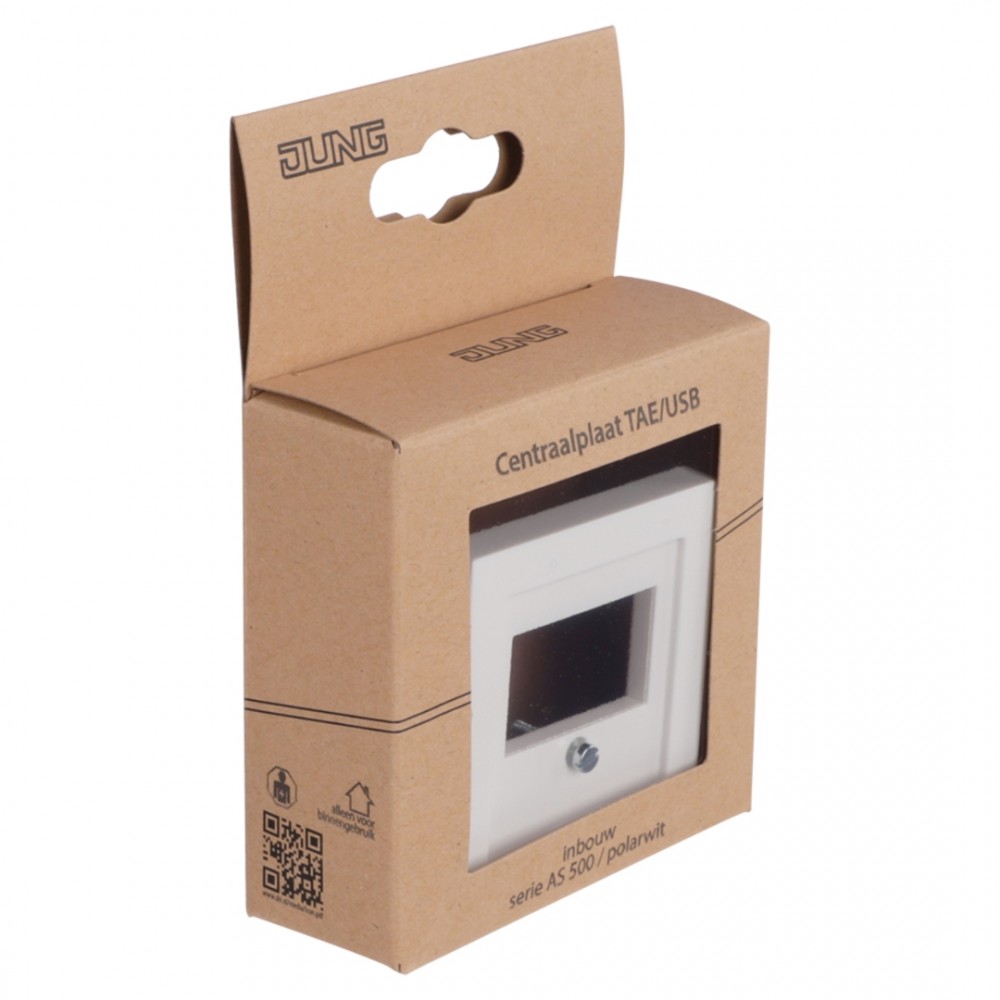 Jung AS500 centraalplaat TAE/USB - polarwit