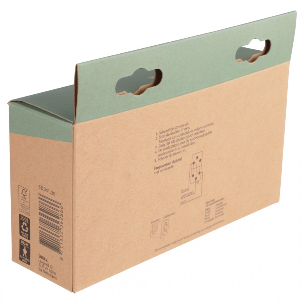 Peha Standard contactdoos inbouw - 2-voudig - randaarde - polarwit
