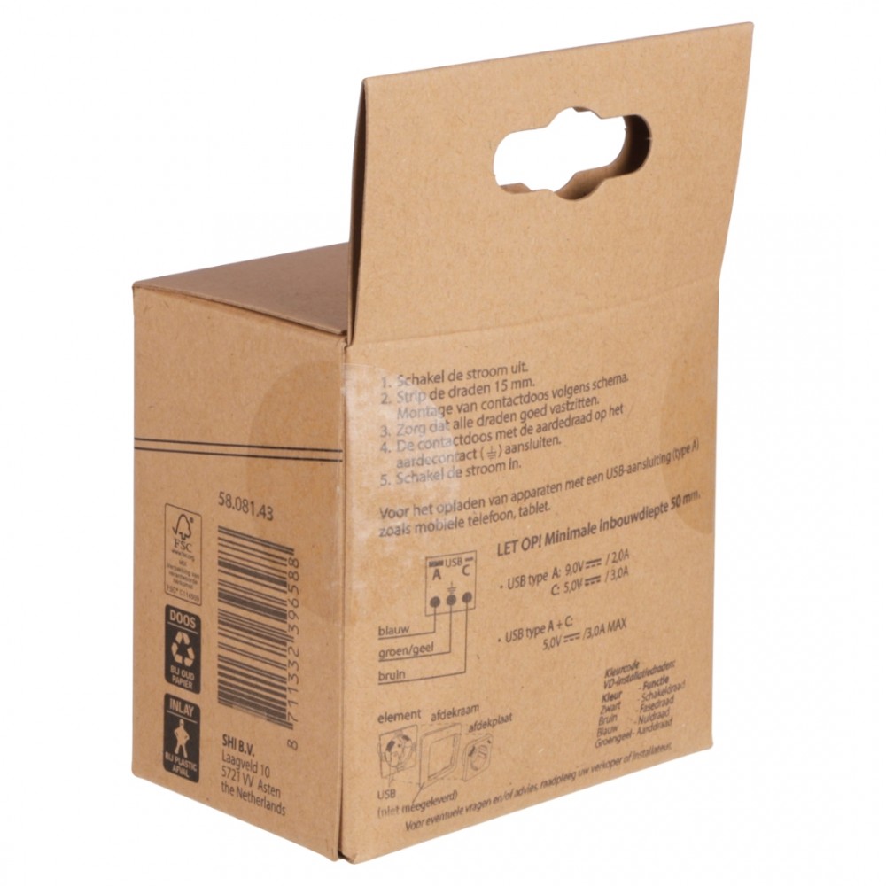 Jung AS500 contactdoos inbouw - 1-voudig - randaarde - polarwit