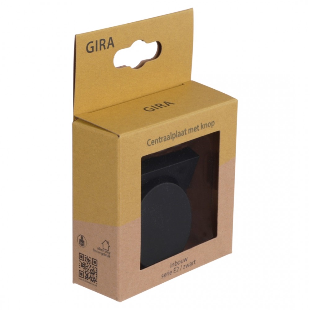 Gira E2 centraalplaat met knop dimmer - zwart