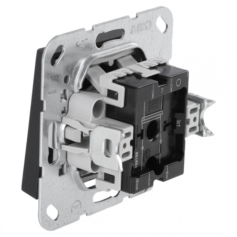 Gira E2 schakelaar inbouw - kruis - zwart