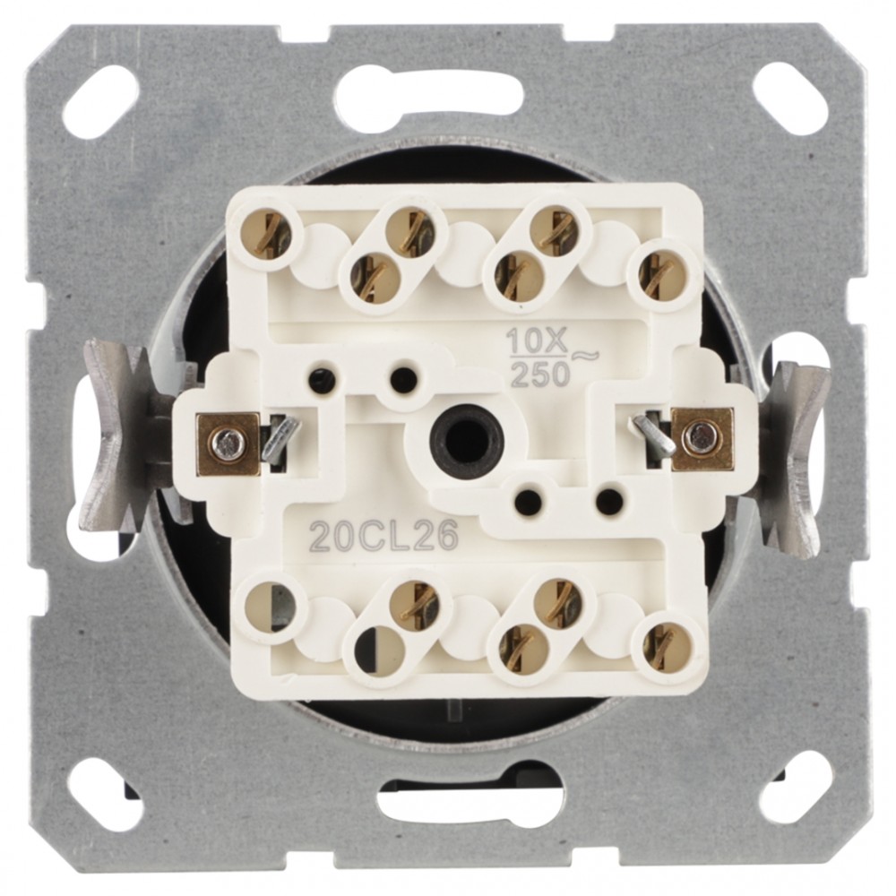 Q-Link S-Line schakelaar inbouw - 3-standen - met 0-stand - zwart