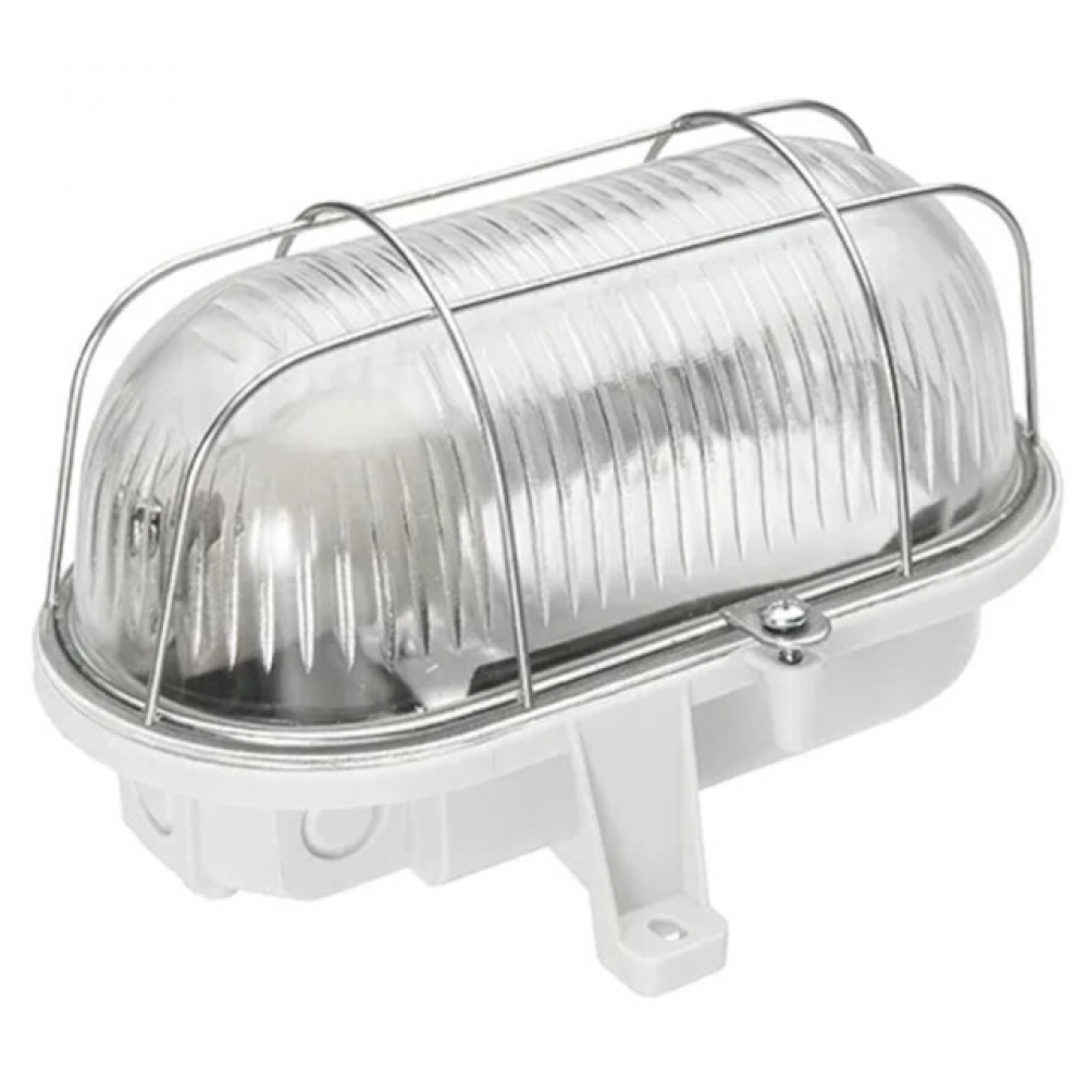 Bulleye 60 watt wand en plafond lamp - E27 - glazen kap - metalen korf - IP44 - wit