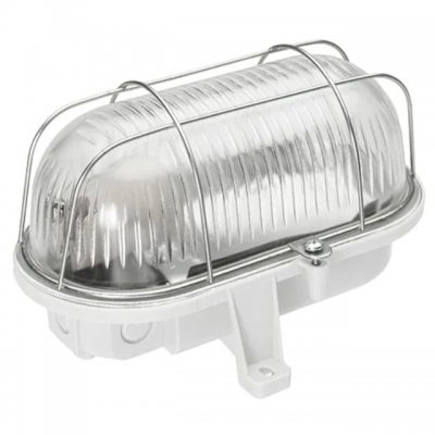 Bulleye 60 watt wand en plafond lamp - E27 - glazen kap - metalen korf - IP44 - wit