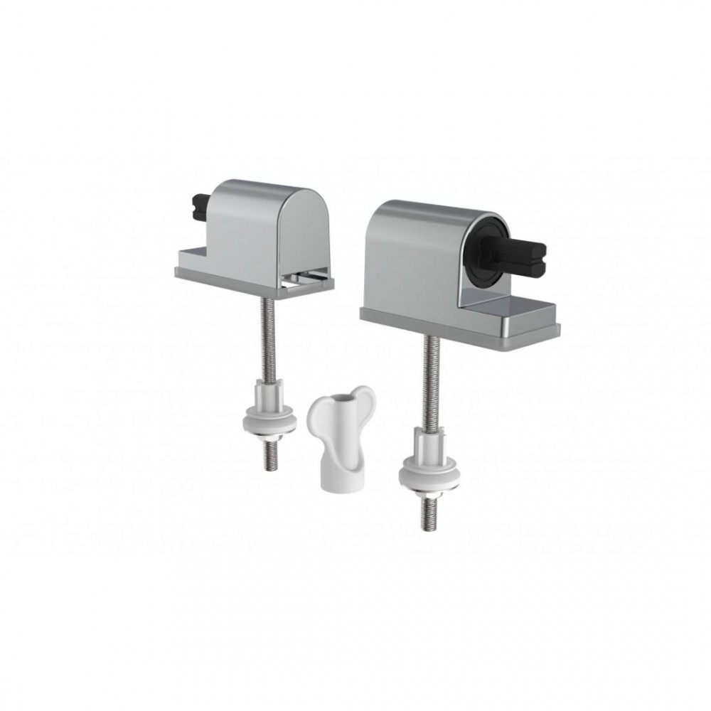 Schutte bevestiging voor WC-zitting, chroom/wit, van Duroplast met valrem